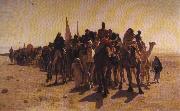 leon belly Pilgrims Going to Mecca. Spain oil painting artist